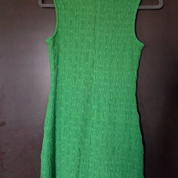 NWT Textured Slim Knit Green Mini Dress Anthropologie, XS - Picture 4 of 6